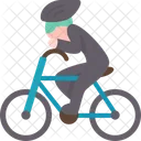 Man Riding Cycle  Icône