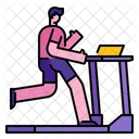 Man Running On Treadmill Exercise Gym Icon