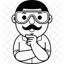 Man Scientist Cartoon Icon