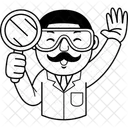 Man Scientist Cartoon Icon