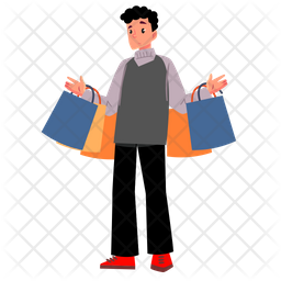 Man Shopping Icon - Download in Flat Style