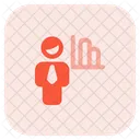 Man Statistic Business Analizer Business Graph Icon