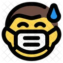 Man Sweat Emoji With Face Mask Emoji Icon