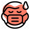 Man Sweat Emoji With Face Mask Emoji Icon