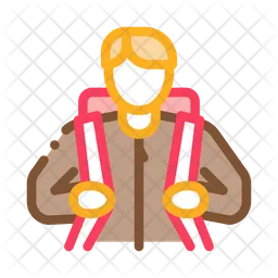 Man Traveler Backpack  Icon