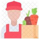 Man Vegetable Seller Vegetable Vendor Man Seller Icon