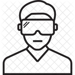 남자 vr 헤드셋  아이콘