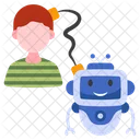Man Vs Robot Humanoid Ai Icon