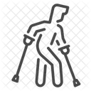 Man walking with crutches  Icon