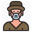 Man Waring Mask  Icon