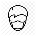 Face Mask On Man Face Line Icon Icon