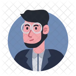 Man With Beard Glasses And Suit Avatar  Icon