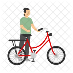 Man with bike  Icon