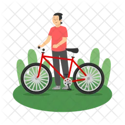Man with bike  Icon