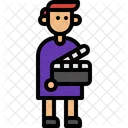 Man With Clapper Clapperboard Male Icon