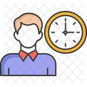 Man With Clock Management Personal Icon