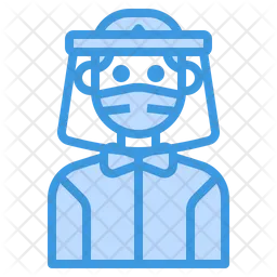 Man With Face Shield  Icon