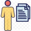 Man With Files Business Finance Icon