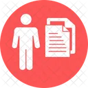 Man With Files Business Finance Icon