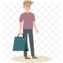 Man With Shopping Bag Shopping Bags Sale Icon