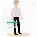 Man With Shopping Basket Shopping Cart Cart Icon