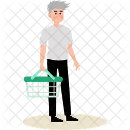 Man with shopping basket  Icon