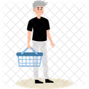 Man with shopping basket  Icon