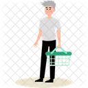 Man with shopping basket  Icon