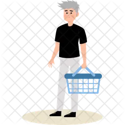 Man with shopping basket  Icon