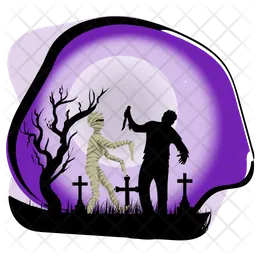 Man with zombie costume walking  Icon