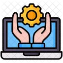 Management Laptop Hand Icon