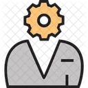 Management Man With Cog Businessman Icon