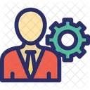 Management Man With Cog Businessman Icon