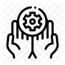 Hands Hold Gear Icon