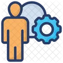 Manager Man Inside Cogwheel Business Manager Icon