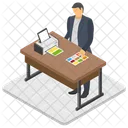 Manager Desk Boss Office Businessman Icon