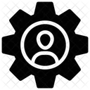Manager Man Inside Cogwheel Business Manager Icon