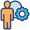 Manager Man Inside Cogwheel Business Manager Icon