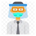 Manager With Face Shield  Icon