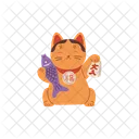 Cat Maneki Neko Vector Icon