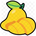 Mango With Pleeled Cut Mango Fruit Icon