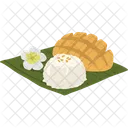 Mango With Sticky Rice Thai Dessert Food Icon