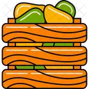 Mangos en canasta de madera  Icono