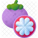 Mangostan Fruta Saludable Icono
