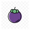 Mangostan Fruta Saludable Icono