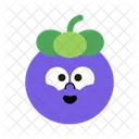 Mangosteen Character Happy Icon