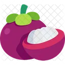 Mangosteen With Half Cut Mangosteen Vegetable Icon