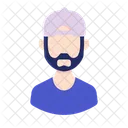 Mann Bart Mütze Avatar  Symbol