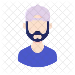 Mann Bart Mütze Avatar  Symbol