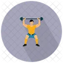 Mann Gewichtheber Bodybuilder Fitnessstudio Symbol